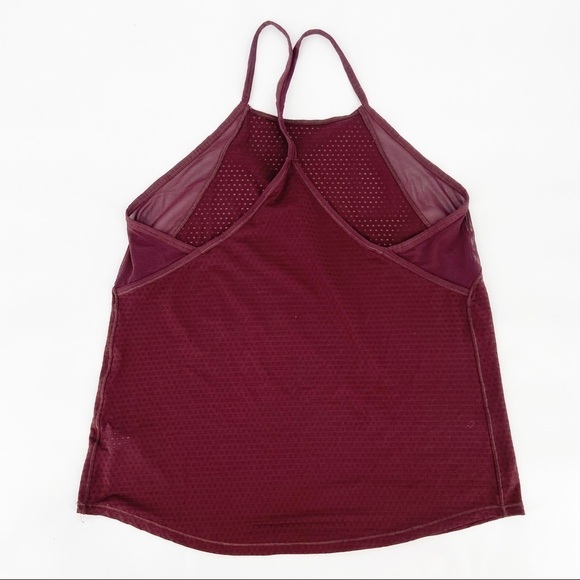 Athleta Burgundy Chi Dot Mesh Racerback Tank Small - Picture 3 of 7